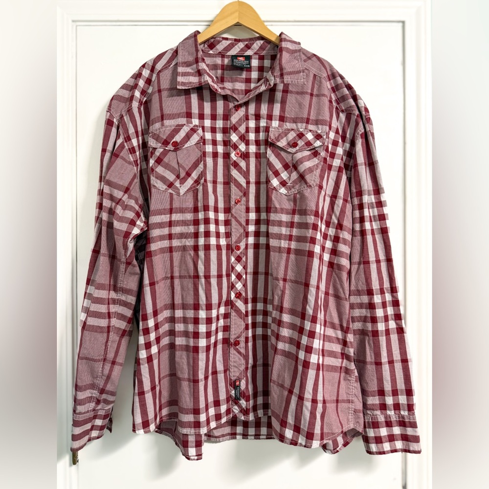 Southpole 6XB Big & Tall Red Plaid Button Down Shirt Mens